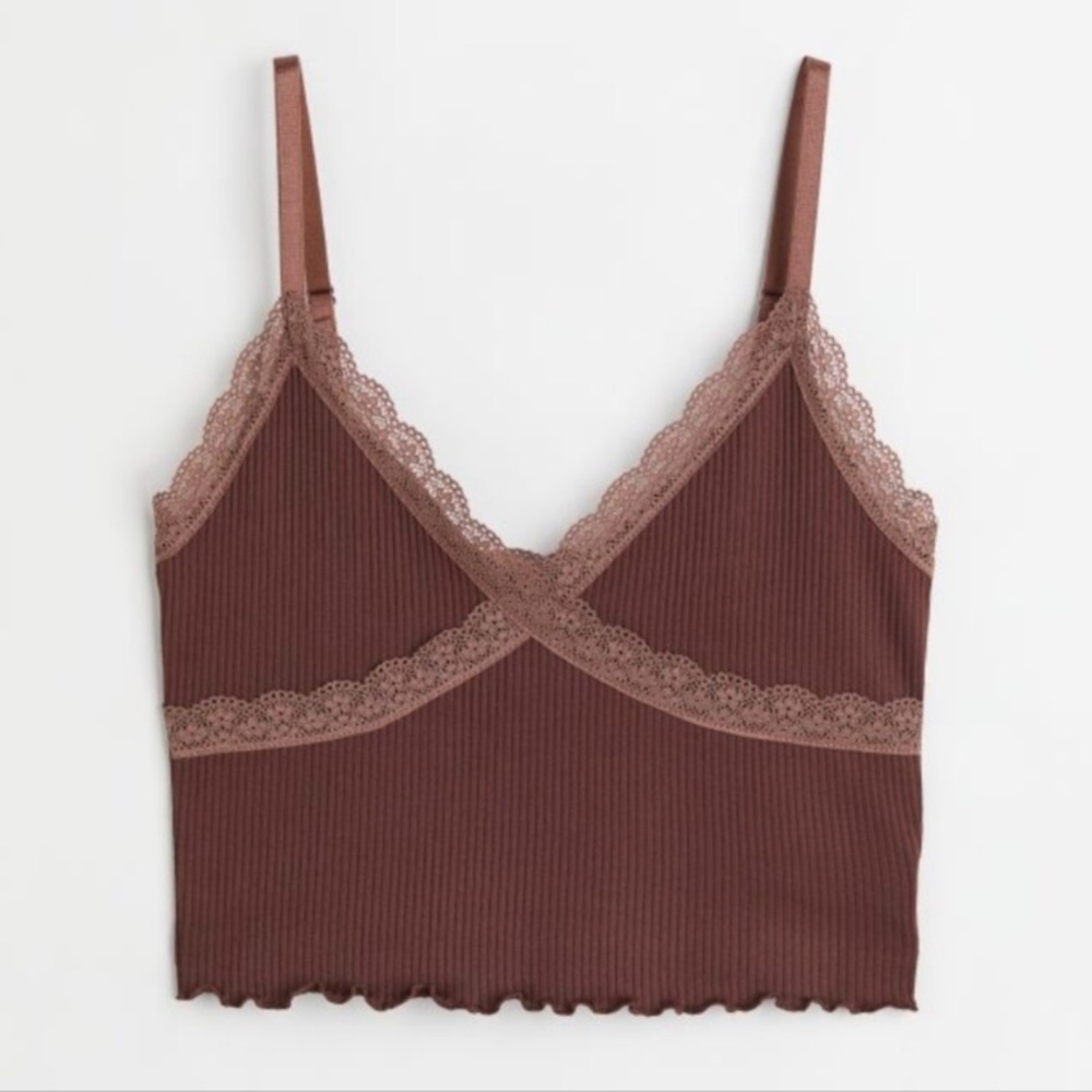 H&M Brown Cropped Tank Top
